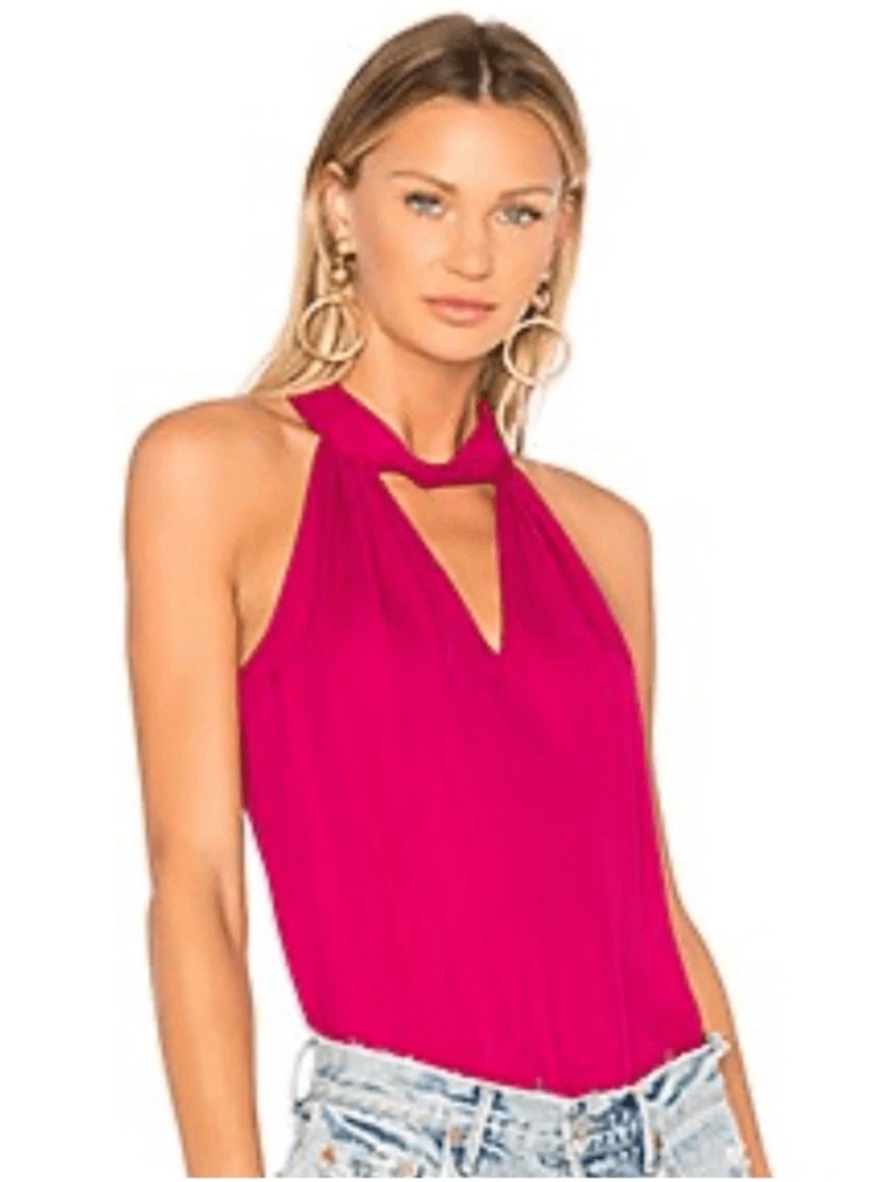 NWT Ramy Brook Women’s size Large Trinity Silk Tank Top In Radia